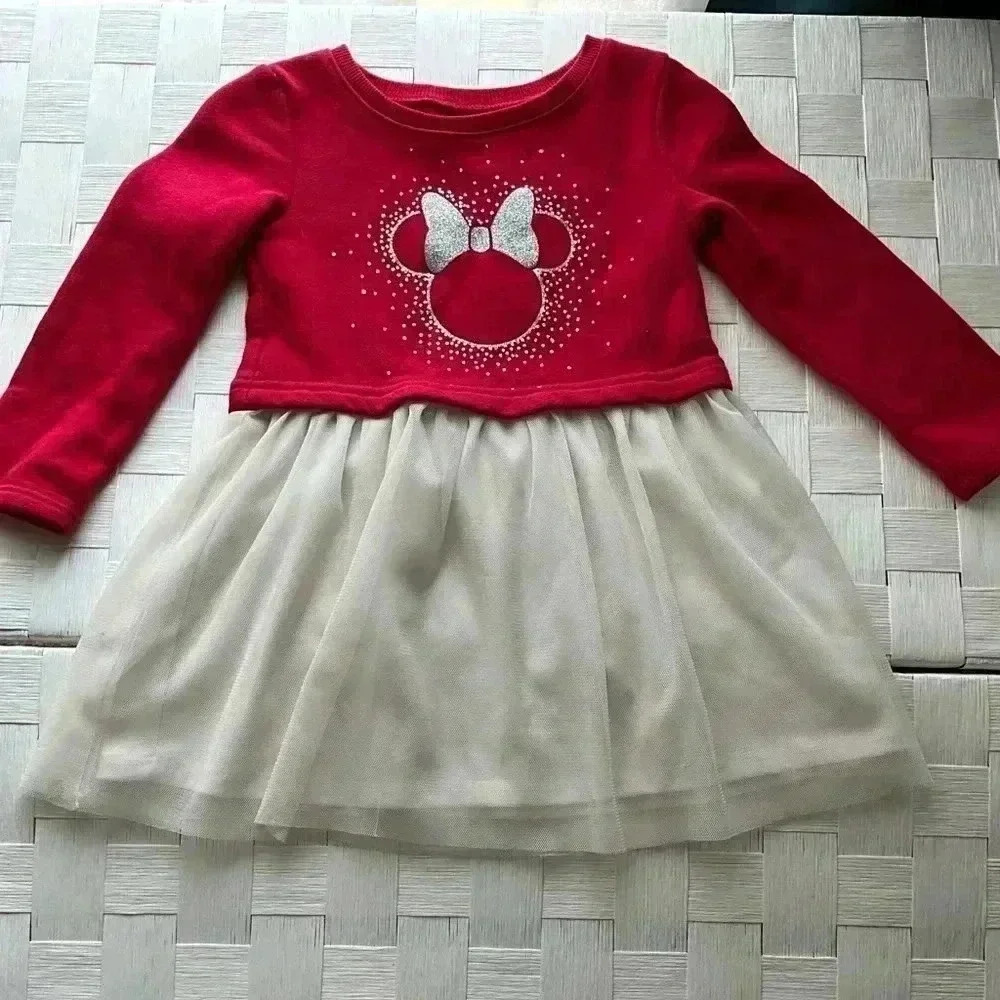 Disney, Minie Mouse Red, White and Silver Dress, Size 2T, Very Good Condition